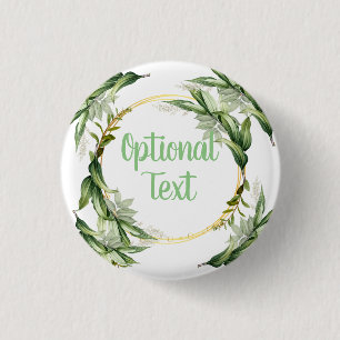 Flowering Olive Tree Branches 1 Inch Round Button