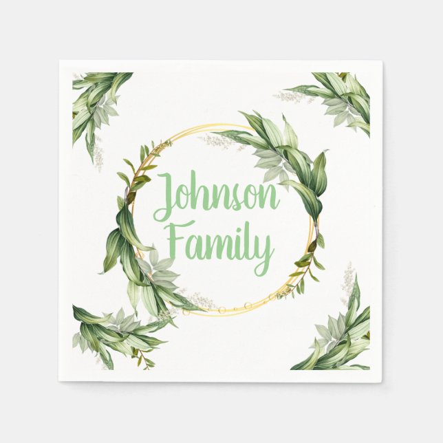 Flowering Olive Tree Branches  Napkin (Front)