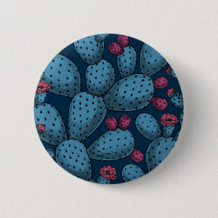 Flowering opuntia 2 inch round button