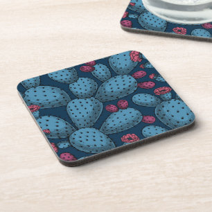 Flowering opuntia coaster