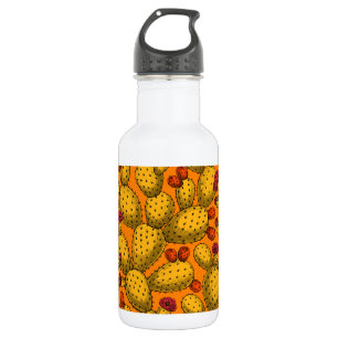 Flowering opuntia in yellow 532 ml water bottle