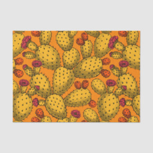 Flowering opuntia in yellow tissue paper