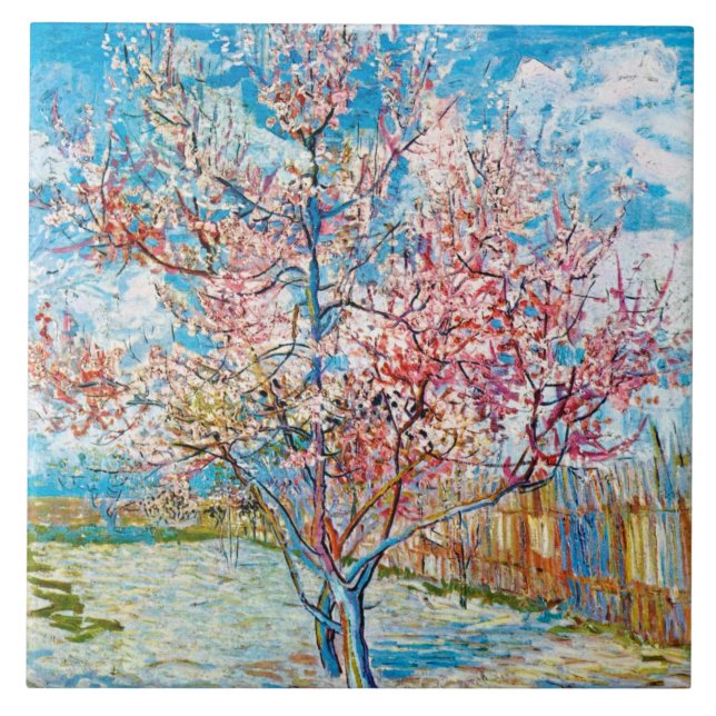 Flowering Peach Tree, Van Gogh Tile (Front)