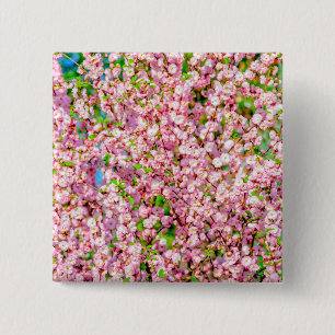Flowering Plum 2 Inch Square Button