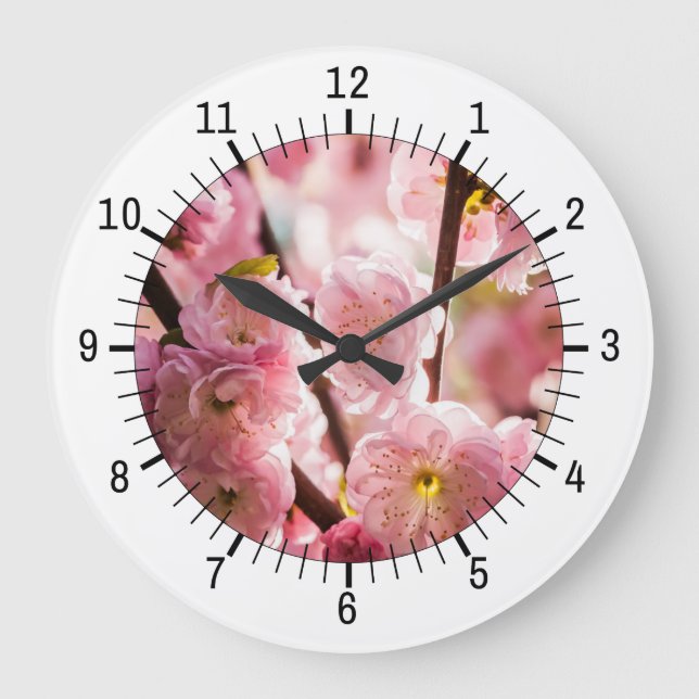 Flowering Plum - Pink Paradize Large Clock (Front)