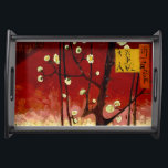 Flowering Plum Tree After Hiroshige by Van Gogh Serving Tray<br><div class="desc">Vincent van Gogh - Japonaiserie Flowering Plum Tree after Hiroshige (1887).  Fine art serving tray in red.</div>