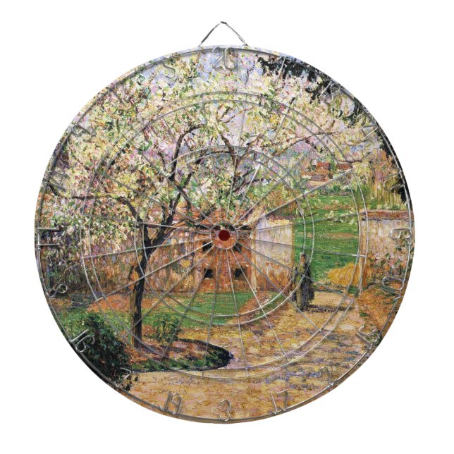 Flowering Plum Tree, Eragny Camille Pissarro   Dartboard (Front)