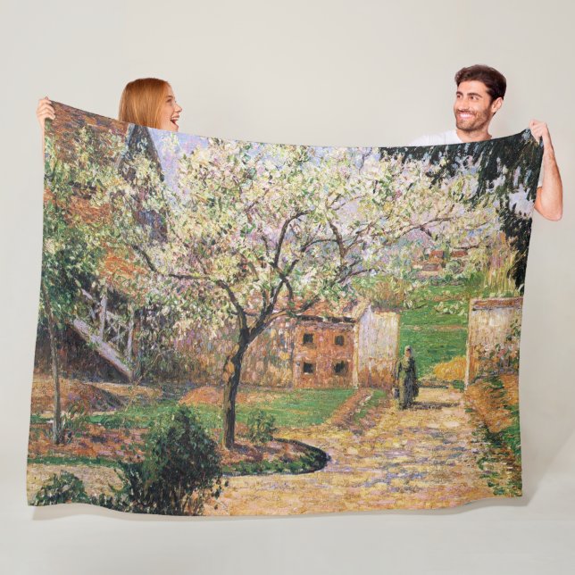 Flowering Plum Tree, Eragny Camille Pissarro   Fleece Blanket (In Situ)