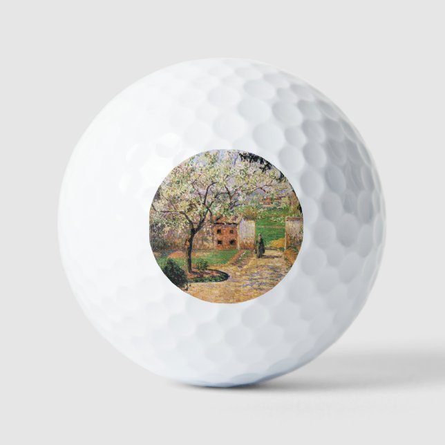 Flowering Plum Tree, Eragny Camille Pissarro   Golf Balls (Front)