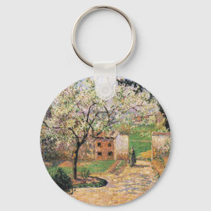 Flowering Plum Tree, Eragny Camille Pissarro   Keychain