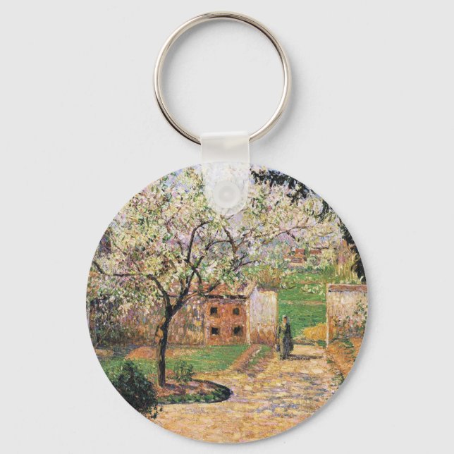 Flowering Plum Tree, Eragny Camille Pissarro   Keychain (Front)