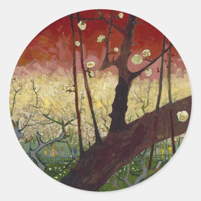 Flowering plum tree Sticker (Front)
