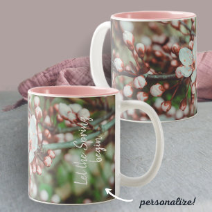 Flowering Plum Tree Two-Tone Coffee Mug