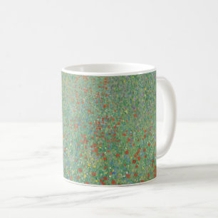 Flowering Poppies - Gustav Klimt Coffee Mug
