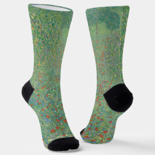 Flowering Poppies - Gustav Klimt Socks