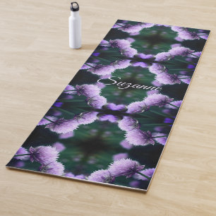 Flowering Purple Scallion Abstract Personalized Yoga Mat