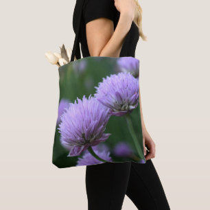 Flowering Purple Scallion Onion Pair  Tote Bag