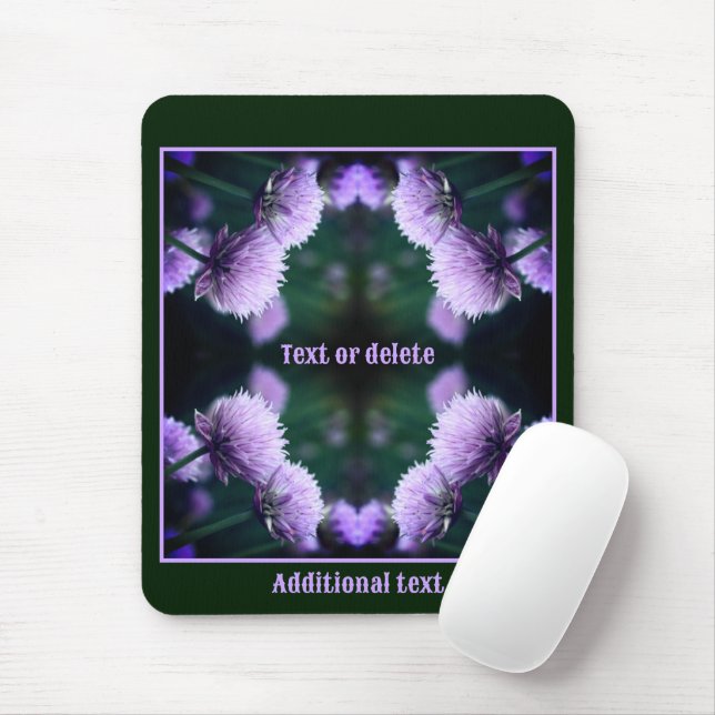 Flowering Purple Scallion Onion Personalized Mouse Pad (With Mouse)