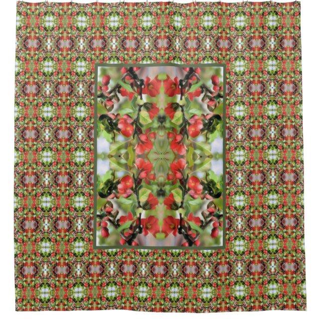 Flowering Quince Red Blossoms Abstract  (Front)