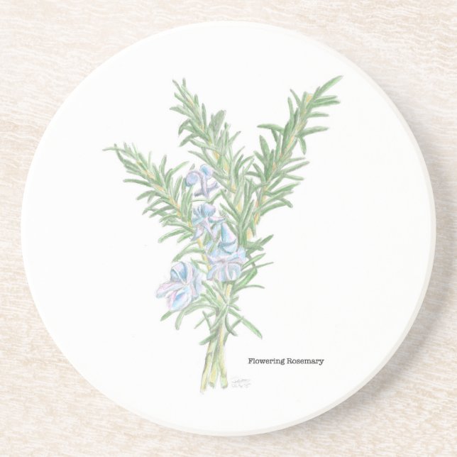 Flowering Rosemary Coaster (Front)