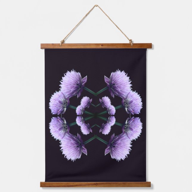 Flowering Scallions Abstract Hanging Tapestry (Front)