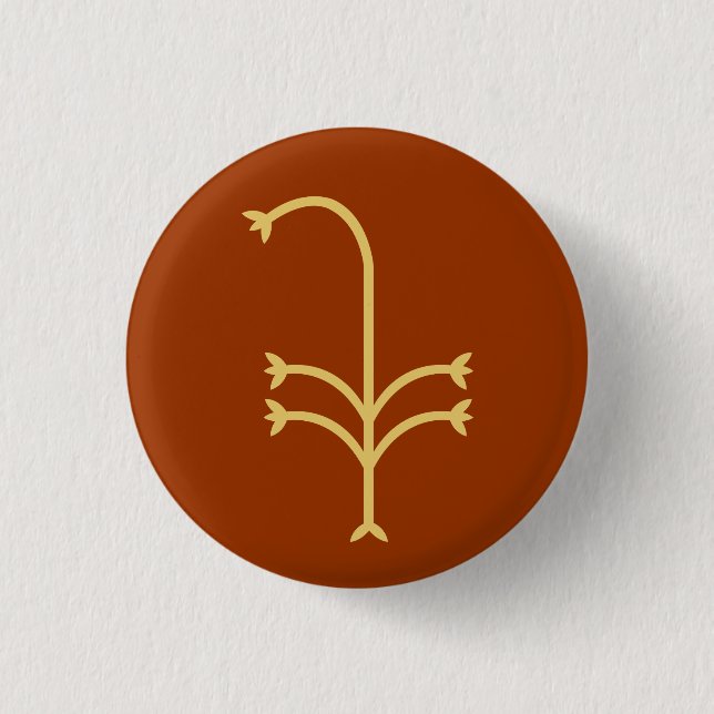 Flowering Sedge 1 Inch Round Button (Front)