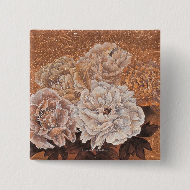 Flowering Shrubs 2 Inch Square Button (Front)