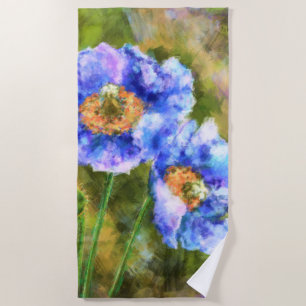 Flowering Spring Flowers Abstract Art Painting Beach Towel