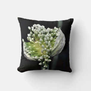 Flowering Spring Onion Throw Pillow