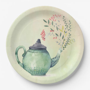 Flowering Teapot Paper Plate