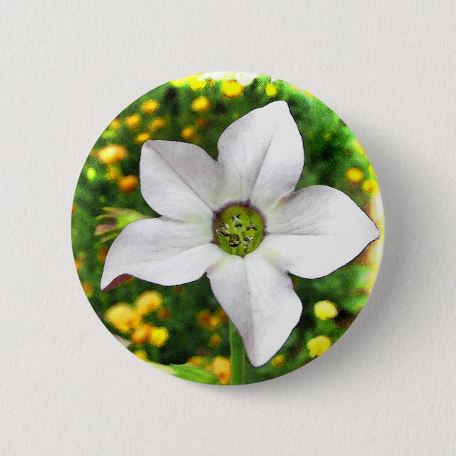 Flowering Tobacco 2 Inch Round Button (Front)