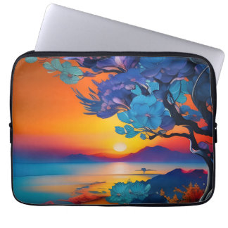 Flowering Tree at the Lake at Sunrise Laptop Sleeve