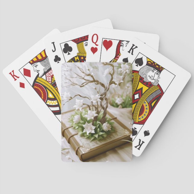 Flowering Tree Growing From a Book Playing Cards (Back)