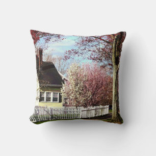Flowering Trees in Spring Throw Pillow