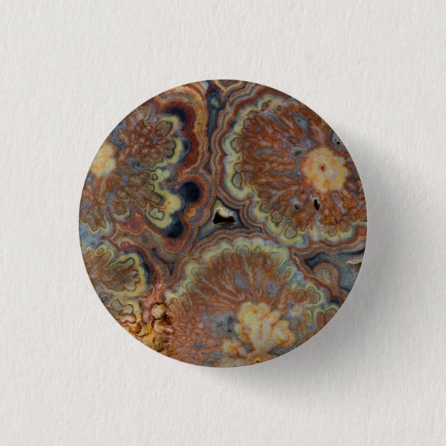 Flowering Tube Onyx 1 Inch Round Button (Front)