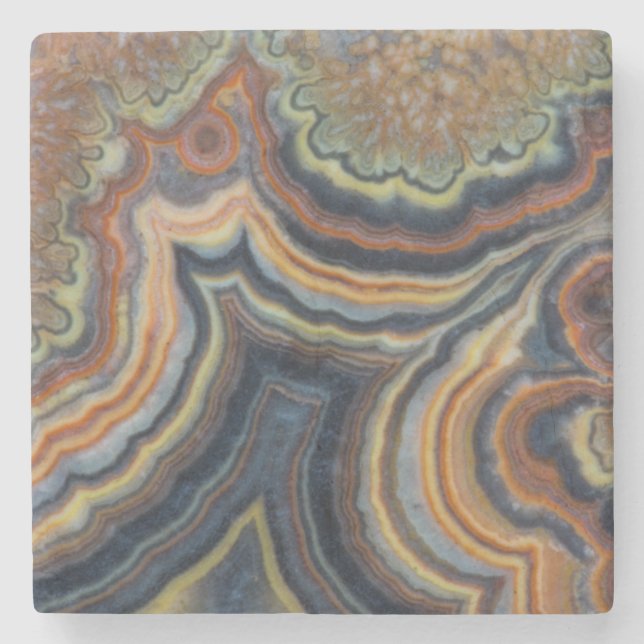 Flowering tube onyx stone coaster (Front)