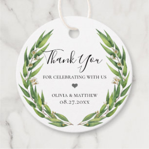 Flowering Willow Eucalyptus Wreath Favour Tags