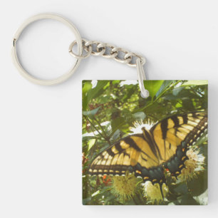 Flowering Yellow Monarch Keychain