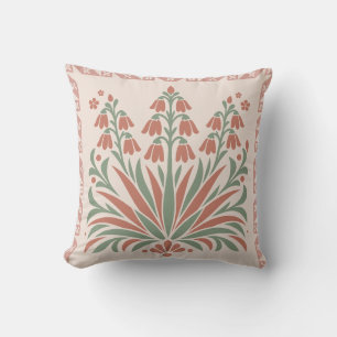 Flowering Yucca - Southwest Folk Throw Pillow
