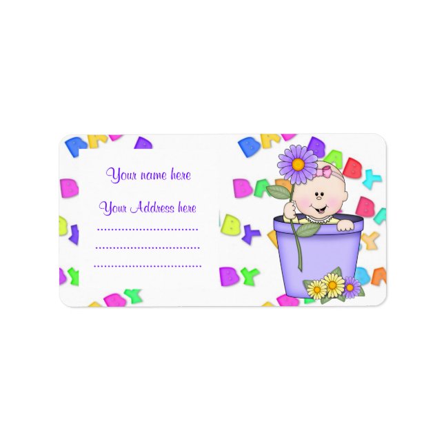 FLOWERPOT BABY ADDRESS LABEL (Front)