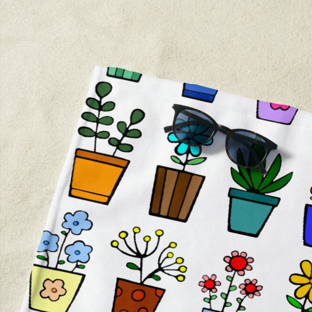 Flowerpots  beach towel (In Situ)