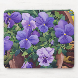 Flowerpots with Pansies 2007 Mouse Pad