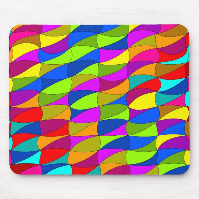 Flowerpower confused geometric pattern mouse pad (Front)