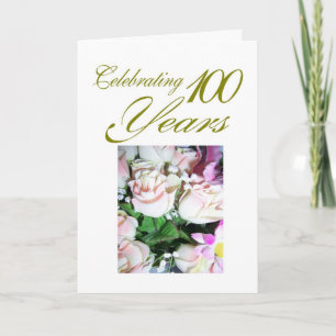 Flowers 100th Birthday Card