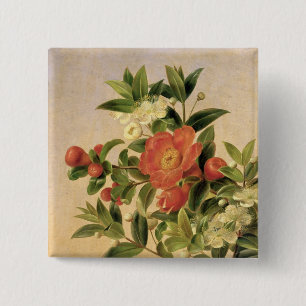 Flowers, 1835 2 inch square button