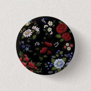 Flowers 1 Inch Round Button