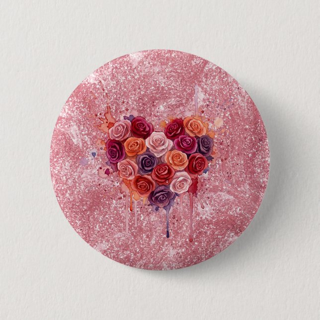 Flowers 2 Inch Round Button (Front)