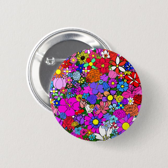 Flowers 2 Inch Round Button (Front & Back)