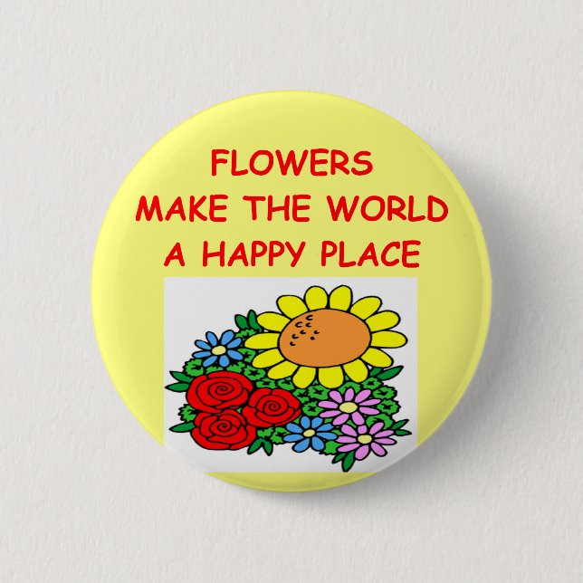 flowers 2 inch round button (Front)