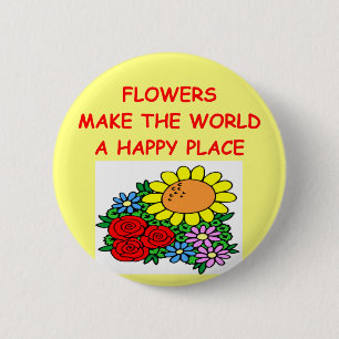 flowers 2 inch round button